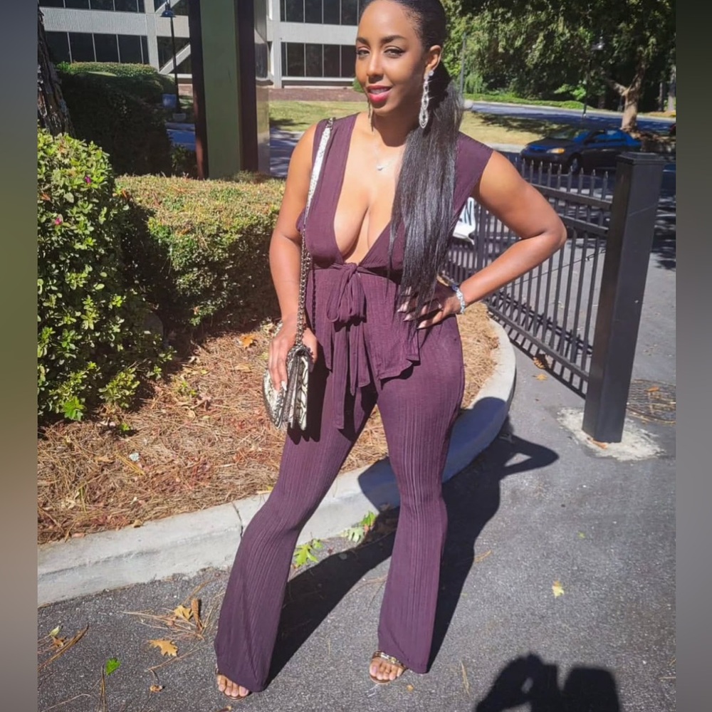 Fashion Nova Marceline Ribbed Pant Set 33.5 - Chocolate